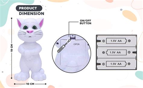 Buy Techere Intelligent Talking Tom Cat, Speaking Robot Cat Repeats ...