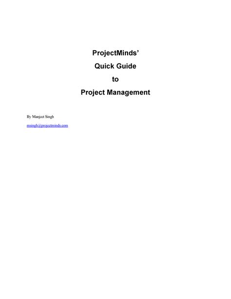 Quick guide to project management - An MBA guide - - Studocu