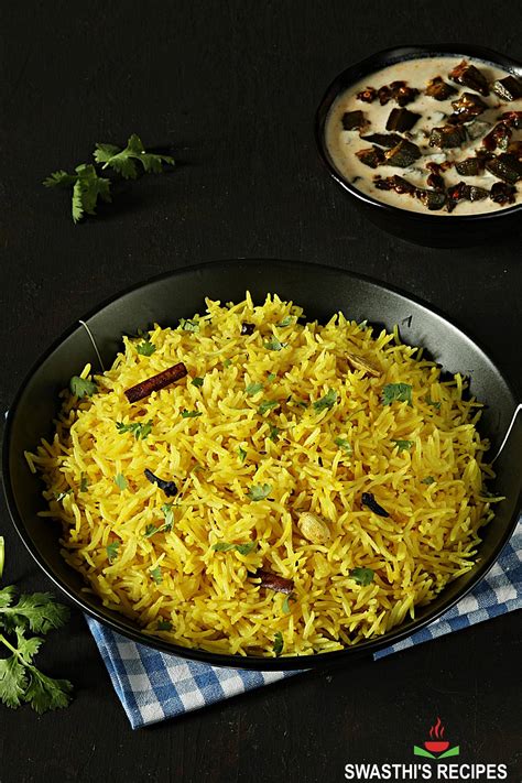 Turmeric Rice Recipe (Indian Yellow Rice) - Swasthi's Recipes