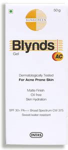 INTAS Sunscreen - SPF 30+ PA+++ Blynds AC Gel Sunscreen SPF 30+ Broad ...