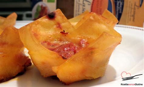 Cestini di Lasagne senza Glutine senza Carne e senza Latte  