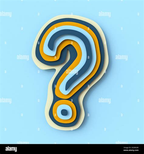 Colorful paper layers font question mark 3D Stock Photo - Alamy