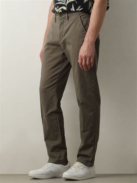 Buy Green Mid Rise Straight Fit Chinos for Men Online