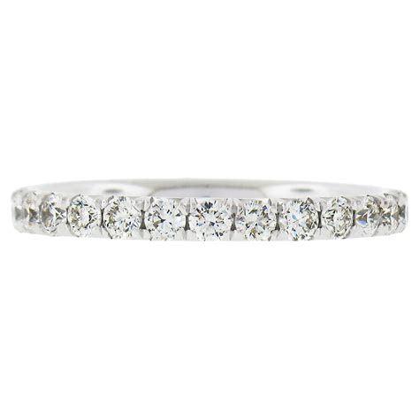 Blue Nile .950 Platinum 1.08ctw Pave Diamond Stack Wedding Eternity ...