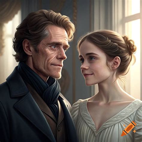 Willem Dafoe and Jay Leno's daughter at 38 on Craiyon