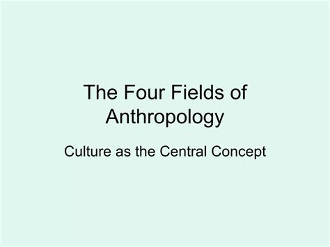 Four Fields in Anthropology | PPT