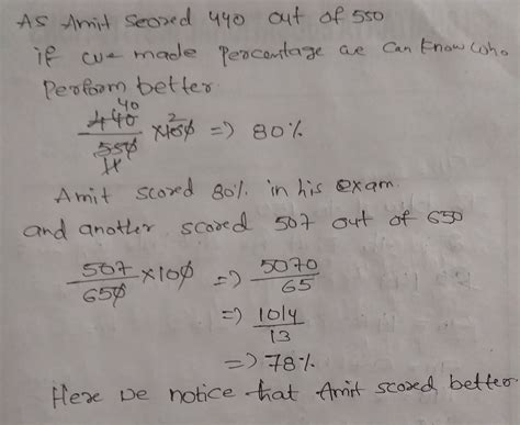 Amit secures 440 marks out of 550 and secured 507 marks out of 650 who ...