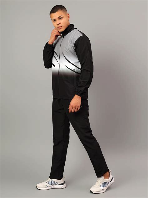 Buy Sublimated Black & Grey Tracksuit for men - Shivnaresh