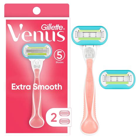 Gillette Venus Embrace Women's Razor with 2 Razor Blade Refills, Green ...