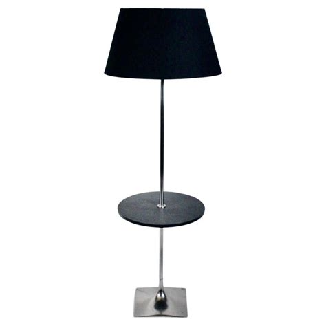 Laurel Lamp Co. Chrome and Dark Gray Slate Side Table, Floor Lamp, c ...