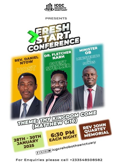 FRESH START CONFERENCE , ICGC Rehoboth Sanctuary, Accra, 29 January ...