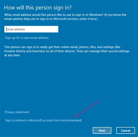 Image result for Create Local Account without Email