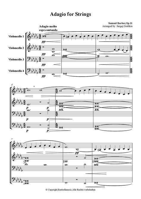 Barber, Samuel - Adagio for String - rastrelli-musikverlag