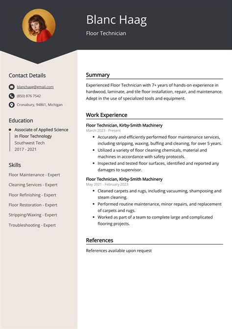 Floor Technician Resume: Sample & Guide (Entry Level & Senior Jobs)