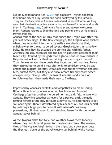 Aeneid Summary
