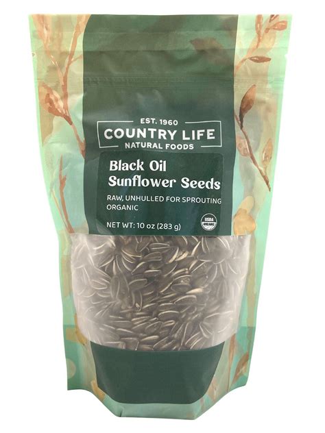 Sunflower Seeds, Black Oil, Unhulled For Sprouting, Organic | Country ...