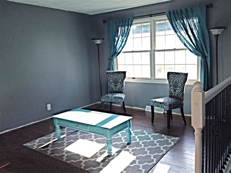 Modern Teal And Grey Living Room at Maddison Chidley blog