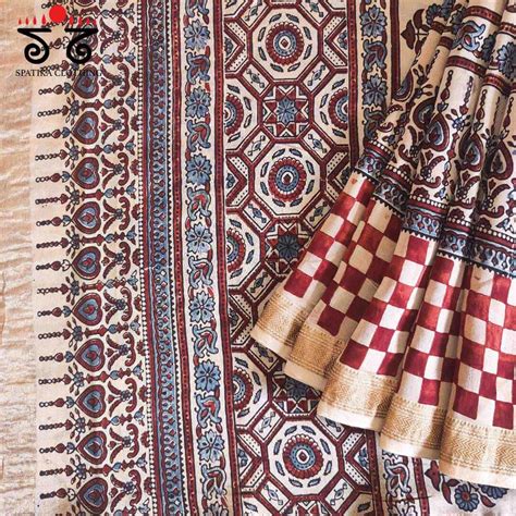 Ajrak Maheshwari Silk Cotton Saree