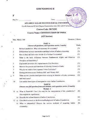 Constitution Of India Syllabus-KTU-S4-CSE - Kerala Notes (2019 Scheme ...