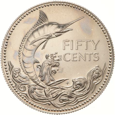 Fifty Cents 1976, Coin from Bahamas - Online Coin Club