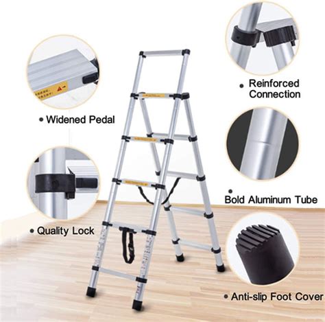 Bestor Aluminum Telescoping Ladder A-Frame Aluminum Extension Ladder ...