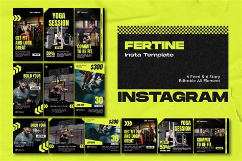 Fertine Gym Instagram Template\r — Teletype