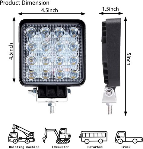 Buy Bright LED Light Pods for Trucks, LED Light Bar, Lightsgogo 4 48W ...