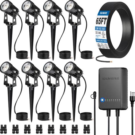 SUNVIE All-In-One LED Landscape Lighting Kit, 8-Pack Low Voltage ...