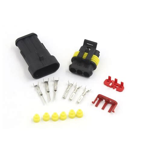 3 Pin Deutsch Connector Kit Male Female Deutsch 3-Pin Waterproof ...