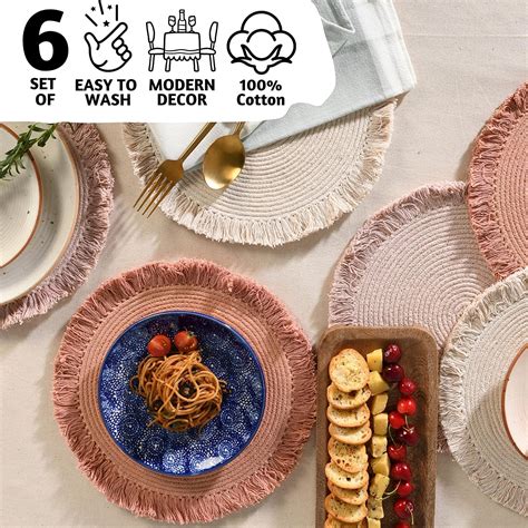 Round Placemats Set of 6 - Moana Brown – Folkulture India
