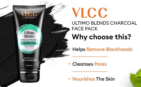 VLCC Ultimo Blends Whitening & Detoxifying Charcoal Face Pack 100 gm ...