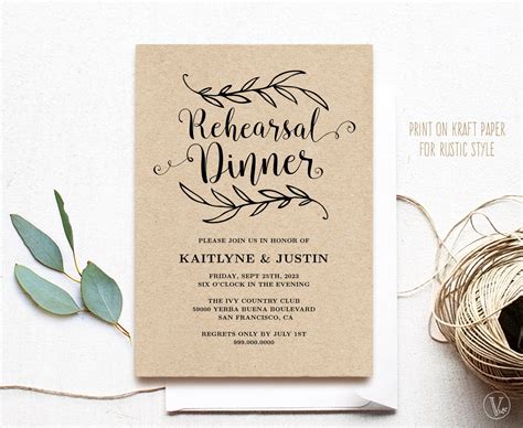 Rustic Rehearsal Dinner Invitations