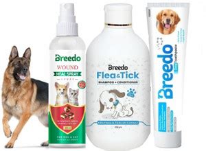 Breedo Dog Flea-Tick Shampoo Conditioning(250ml)+Wound Healing Spray ...