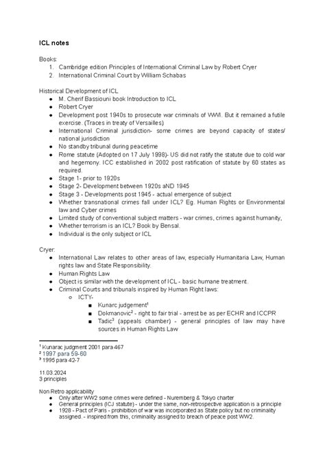 ICL Notes: Historical Development and Principles of International ...
