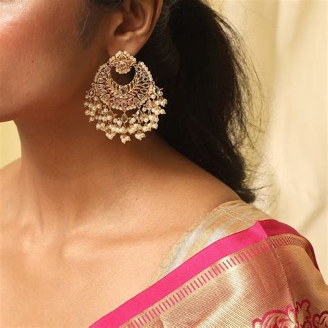 Buy Regal Antique Chandbali Earrings | Tarinika - Tarinika India