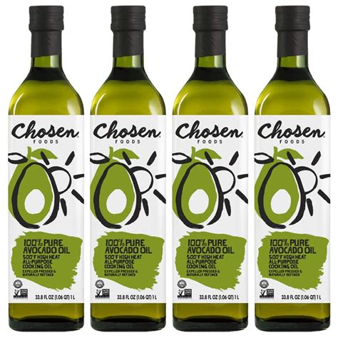 Buy Chosen Foods 100% Avacado Cooking Oil - 1ltr Bottle (33.8fl) (4 ...
