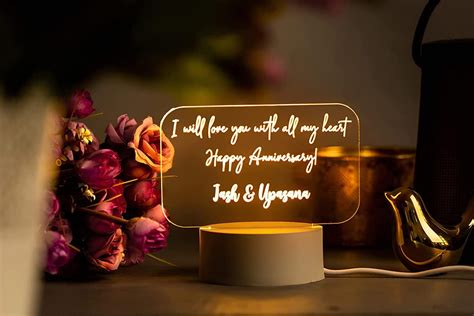Buy Avighna Acrylic Personalized Love Couple Name 3D Led Night Lamp ...