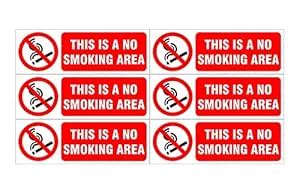 Vicinity "This Is a No Smoking Area" Vinyl Sticker | Waterproof Safety ...