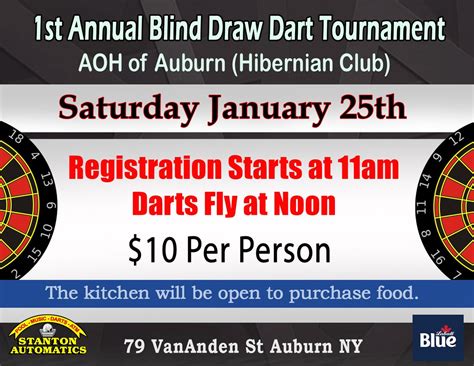 AOH Blind Draw, Hibernian Club 79 Vananden St, Auburn, NY 13021-2412 ...