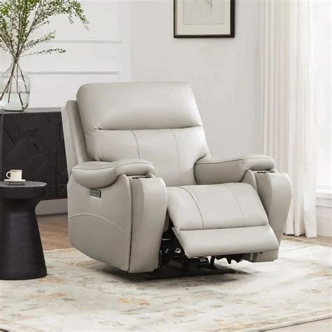 Gavin Power Genuine Leather Recliner Chair Zero-Gravity Recliner ...