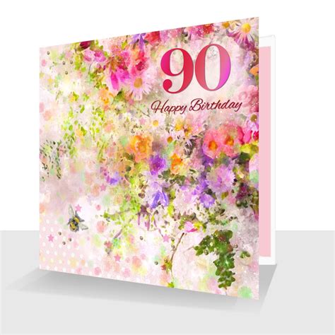 90th Birthday Female Card : Happy 90th Birthday Card