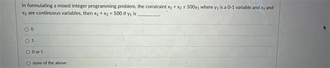 Mixed Integer Problem 的图像结果