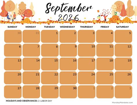September 2026 Calendars (52 Free PDF Printables)