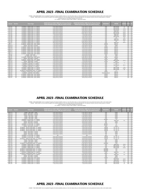 McGil University Final Exam Schedule Winter 2023 | PDF