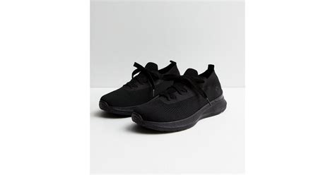 Black Lace Up Sports Trainers | New Look
