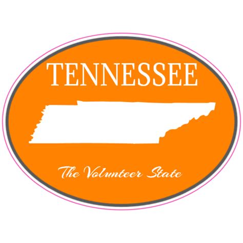 Custom Tennessee Volunteer State Oval Decal - Sticker Printing