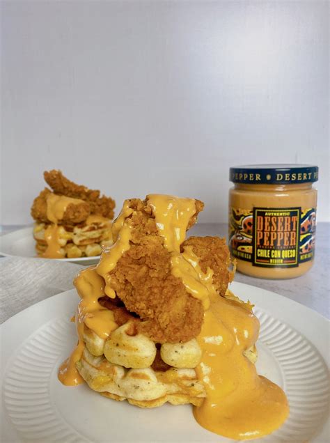 Chili Con Queso Chicken and Waffles. - Simple Joyful Food