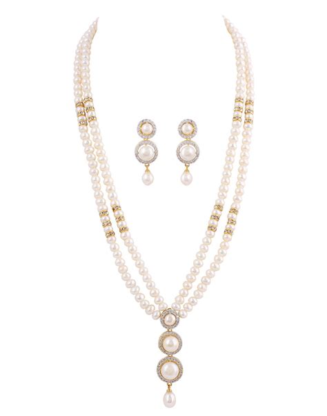Natural Fresh Water Real Double String Pearl Set With Certificate(D.No ...