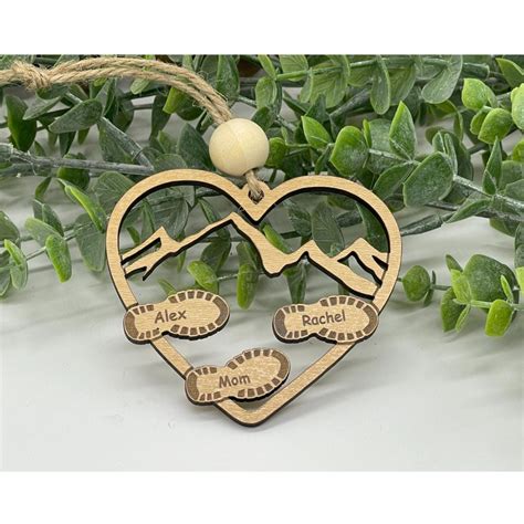 Personalized Family of Three Christmas Ornament, Family of 3, Mountain ...