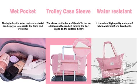 Women Large Capacity Nylon Folding Travel Bag, Foldable Travel Duffel ...